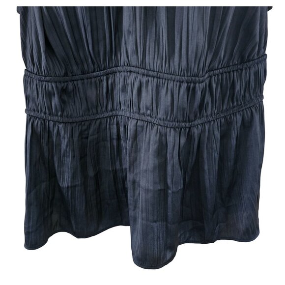 Old Navy 2X Black Sleeveless Peplum  tank goth whimsygoth dark academia rouching - Picture 4 of 6